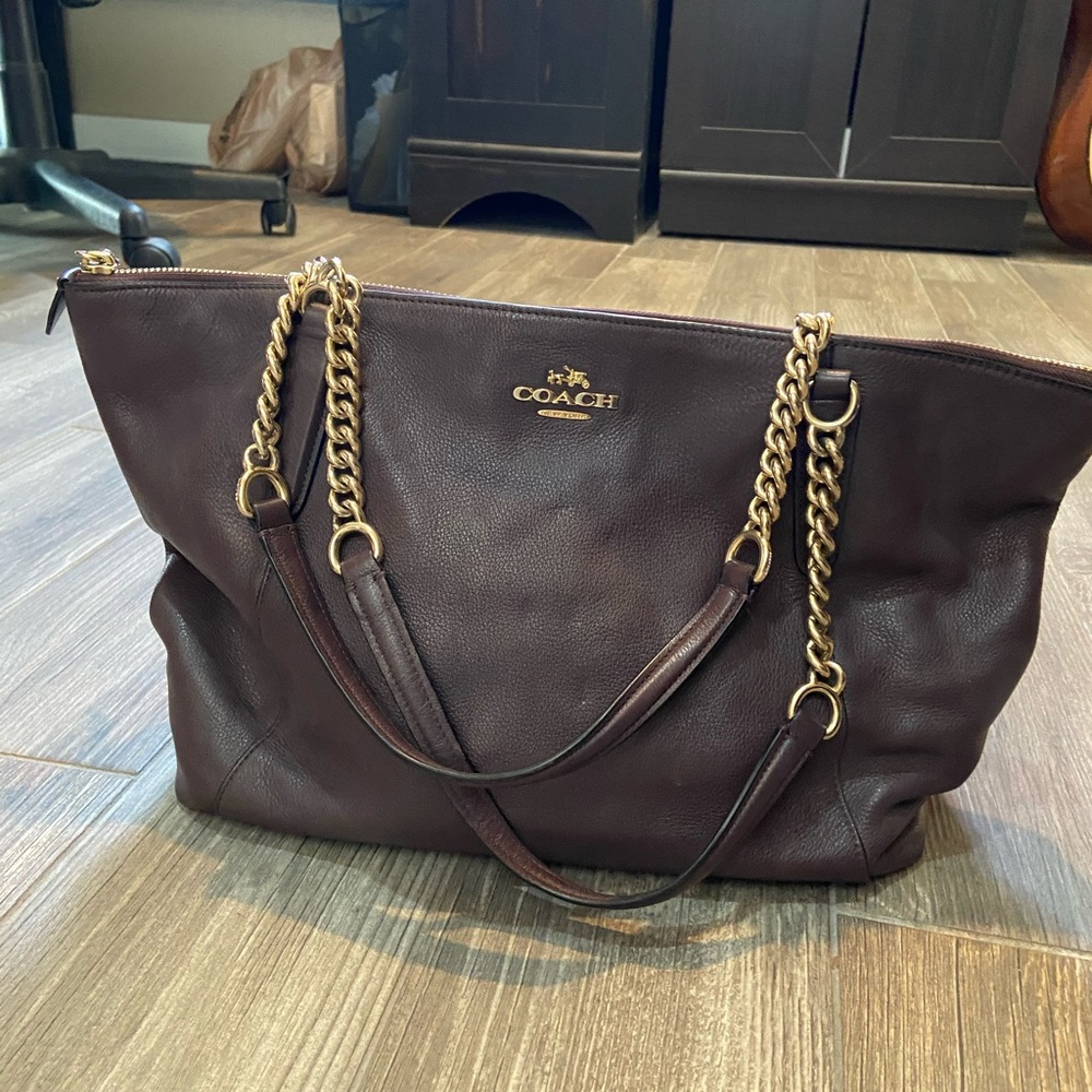 Authentic Coach tote- Oxblood